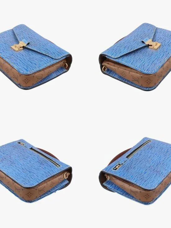 Louis Vuitton Pochette Metis MM Monogram Brown Denim Blue Reverse Epi Handbag - Picture 4 of 10